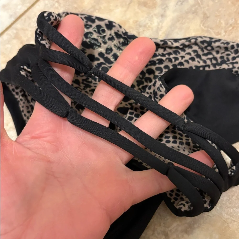 Acacia Swimwear Vintage Black La Rivera Bottoms Strappy Small - Picture 7 of 8
